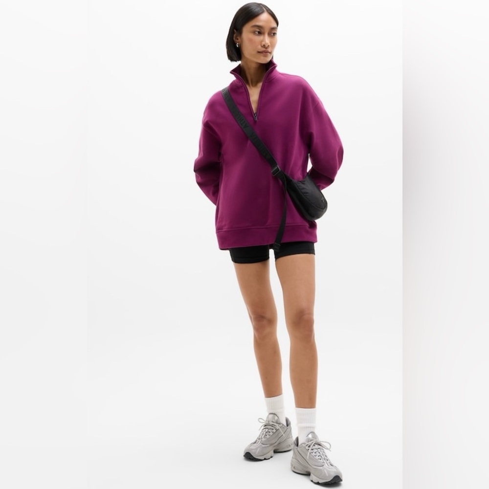 NWT-Athleta Forever Fleece 1/4 Zip Sweatshirt, Small - Picture 3 of 6
